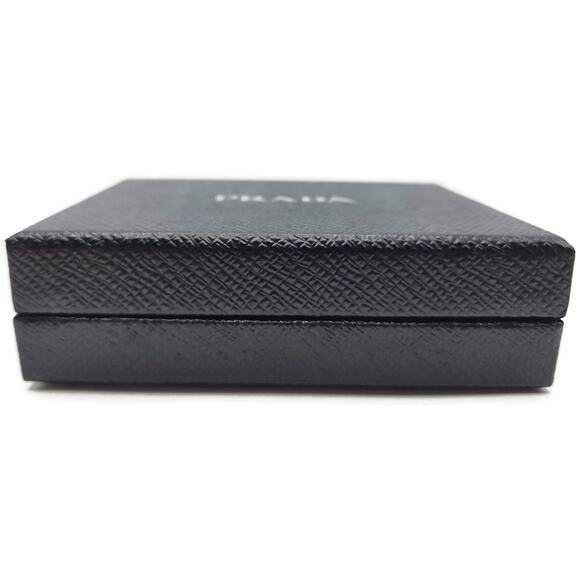 Prada Teddy Bear Keychain Purse Charm Beige Black Saffiano Leather with Crystals - Picture 11 of 11